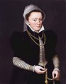 Pourbus, an unknown lady, holding a pomander on a gold chain (c. 1560–1565)