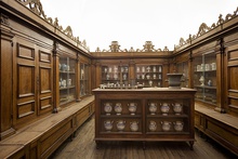 Convent pharmacy exhibited at the Museo nazionale della scienza e della tecnologia Leonardo da Vinci of Milan