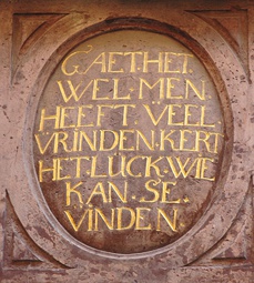 Dutch gable stone in Österlånggatan, Stockholm