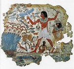 Nebamun Hunting in the Marshes; c. 1380 BC; paint on plaster; 98 × 83 cm; British Museum (London)[20]