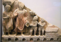 Scene of "The Gift of Dirt", Chakhil-i-Ghoundi Stupa, Gandhara.