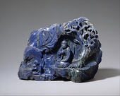 Seated luohan; 18th–19th century; lapis lazuli; height: 18.1 cm, width: 25.4 cm; Metropolitan Museum of Art