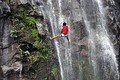 Rappelling down el Salto de la Estanzuela