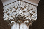 One of the intricately-carved marble capitals above the columns in the courtyard