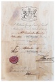 Original warrant granted by Queen Victoria to Richard Moseley of Hawkes, Moseley & Co. in 1837