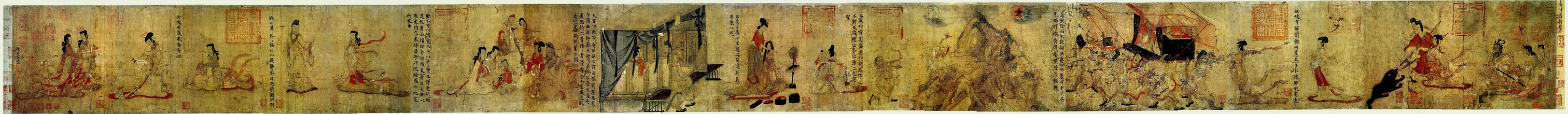  The British Museum copy of The Admonitions of the Instructress to the Court Ladies, attributed to Gu Kaizhi (c. 344–406), but likely a Tang-era copy