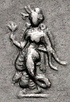 Balarama (lower right) on a Mauryan empire coin, 3rd BCE.[3]