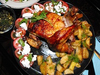 Oven roasted chicken with potatoes