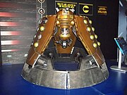 Various Dalek designs from throughout the series, including variants such as the Special Weapons Dalek and the Dalek Emperor.