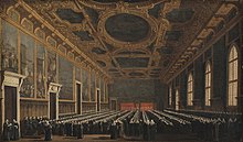 The Doge and Grand Council in Sala del Maggior Consiglio, 1763