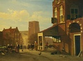 The Fish market in Woudrichem by Jan Weissenbruch, 1850