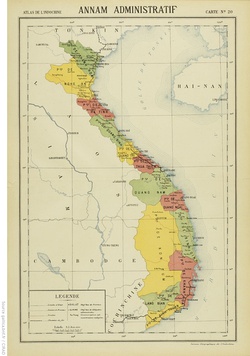 Administrative divisions of the French Protectorate of Annam in 1920.