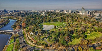 Aerial perspective of the Sidney Myer Bowl