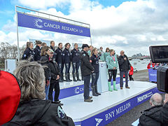 Women's Blues race coin toss