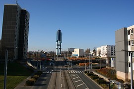 The Place de la Fontaine seen from the footbridge