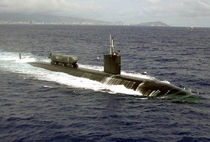 USS Greeneville (SSN-772) off the coast of Honolulu, Hawaii.