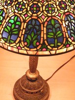 Tiffany Studios Daffodil stained glass leaded lampshade, now known to be one of head designer Clara Driscoll's creations