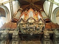 The baroque underside of the main organ.