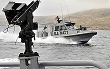 34-foot Sea Ark Dauntless tactical craft with San Clemente Island in the background