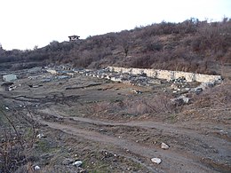 Ruins with the 2015 Memorial Cross