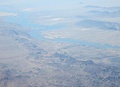 Aerial view of the northern end of Lake Mohave, just south of Davis Dam.