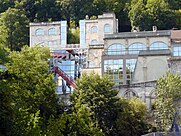 Facade of the main building of the Cité museum with the "Vaisseau Mœbius" on the right, named for the nation's most revered comics artist