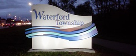 Welcome sign to Waterford Township