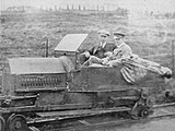 John Alcock and Arthur Whitten Brown in the Lancia railcar