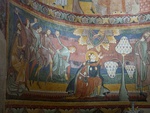 The stoning of Saint Stephen; 1160s; fresco; height: 1.3 m; Saint John Abbey (Val Müstair, Canton of Grisons, Switzerland)[132]