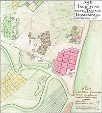 Plan of the town of Trankenbar and the adjacent land, drawn up on the site in 1761 (by engineering captain Leveux)