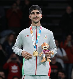 2018-10-11 Victory ceremony (Taekwondo Boys +73kg) at 2018 Summer Youth Olympics by Sandro Halank–026