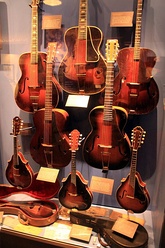 Archtop guitars and mandolins during the 1930s–40s.