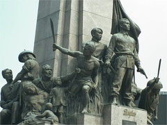 The Bonifacio Monument in Caloocan depicting the Katipunan and the Philippine Revolution