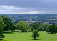 Wells Cathedral in the Somerset countryside