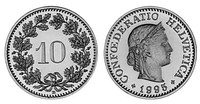 10 Swiss Rappen 1995