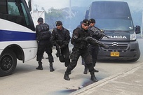 Infantes de la Marina de Colombia durante un ejercicio militar en conjunto con el Cuerpo de Marines de los Estados Unidos en territorio estadounidense.