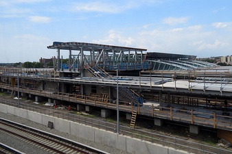 Construction on Jamaica's new platform in August 2019