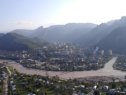 Confluence of the Teberda and Kuban Rivers in Karachayevsk