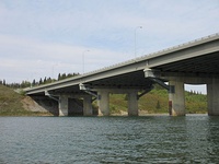 The Quesnell Bridge, built in 1968, carries Highway 2 over the North Saskatchewan River in central Edmonton