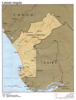 Territory claimed by the Republic of Cabinda