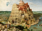 The Tower of Babel; by Pieter Bruegel the Elder; 1563; oil on panel; 1.14 x 1.55 m; Kunsthistorisches Museum (Vienna, Austria)[154]