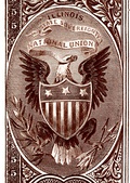 Illinois state coat of arms from the reverse of the National Bank Note Series 1882BB