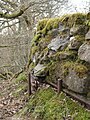 Part of the formation, reinforced by sections of rail - in remarkably good condition.