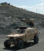 Soldiers from the 101st Airborne Division test prototype off-road vehicles.