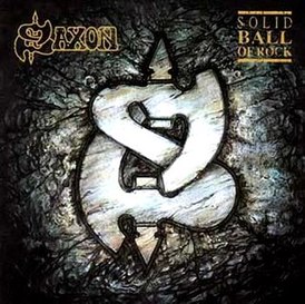 Обложка альбома Saxon «Solid Ball of Rock» (1990)