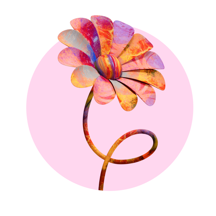 3D-Illustration einer wachsenden Blume