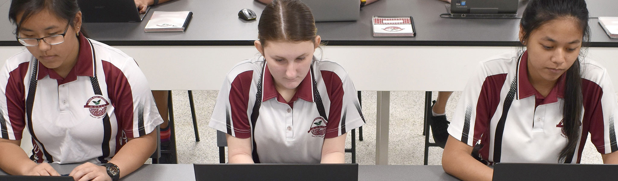 Students using computers