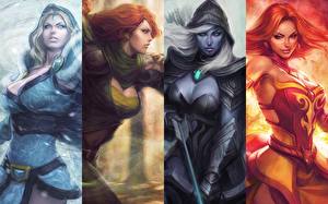 Sfondi desktop DOTA 2 Lina Drow Ranger Windrunner Crystal Maiden Ragazze