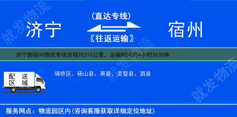 济宁市中区到宿州多少公里