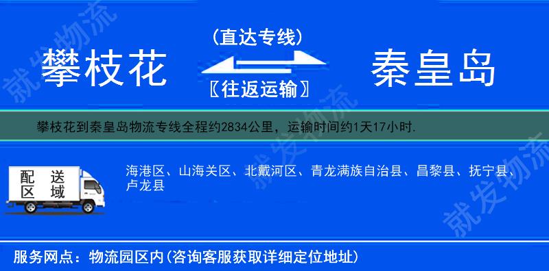 攀枝花东区到秦皇岛物流运费-东区到秦皇岛物流公司-东区发物流到秦皇岛-